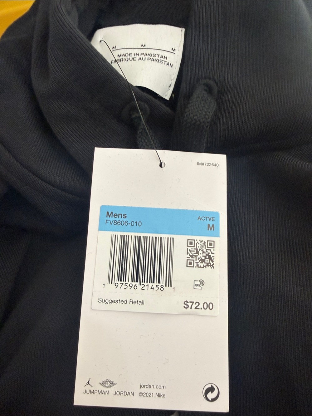 Jordan Sports Black Pullover Hoodie with White Jumpman - Picture 2 of 11